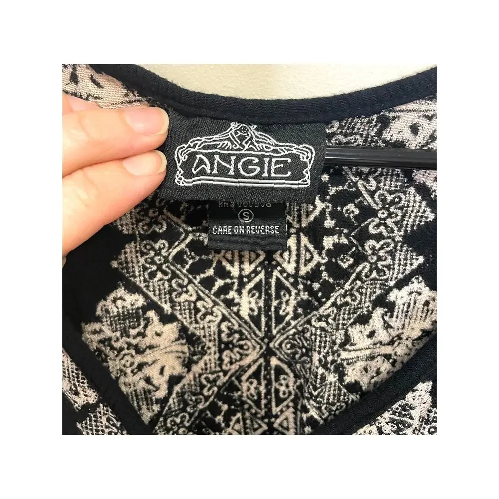 Angie Caftan Tunic Cover Up Boho Waist Tye Size Small